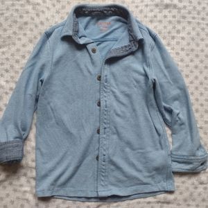 Soft Button-Up with Collar and Denim Details